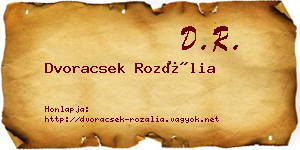Dvoracsek Rozália névjegykártya